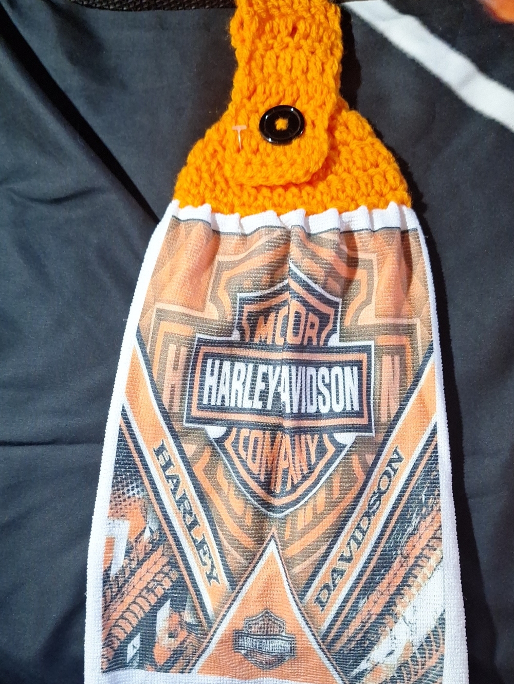 Artisan Made Harley Davidson Themed Kitchen Towel